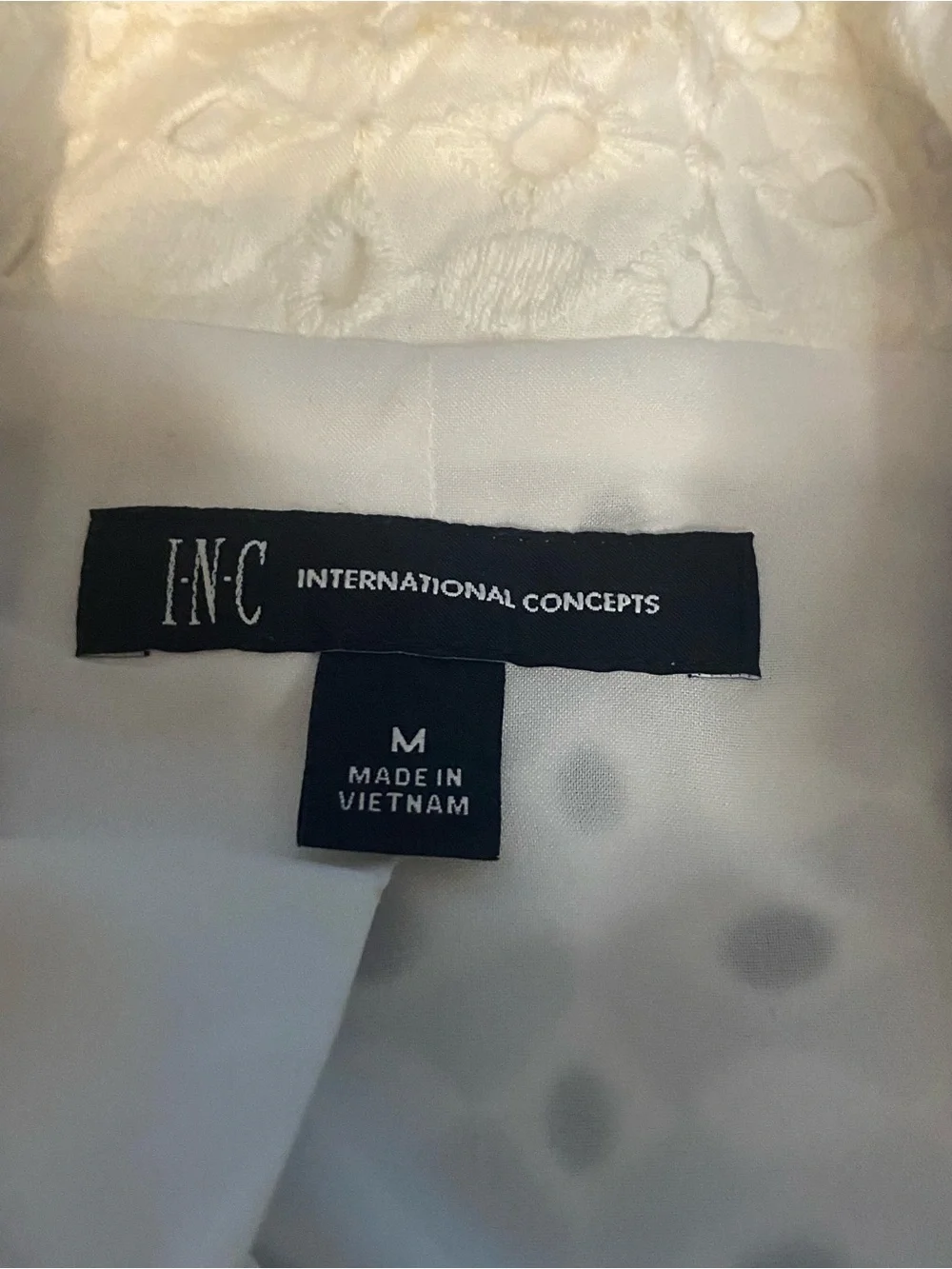 Womans INC International Concepts Cotton Eyelet Moto Jacket Size S-M